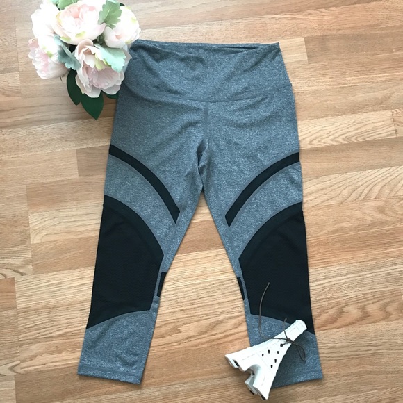 Zella Pants - Z by Zella grey legging with black mesh details
